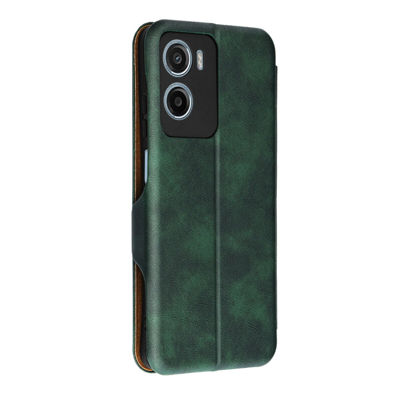 Husa 360° Motorola Moto E15 Techsuit Safe Wallet Plus, verde