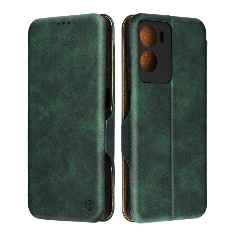 Husa 360° Motorola Moto E15 Techsuit Safe Wallet Plus, verde