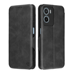 Husa 360° Motorola Moto E15 Techsuit Safe Wallet Plus, negru