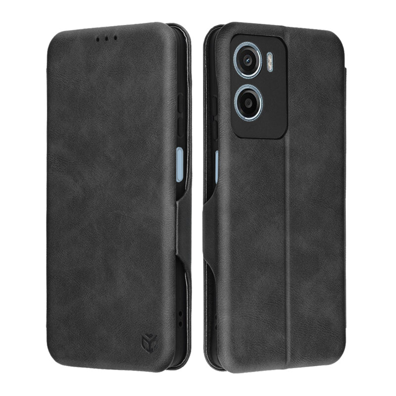 Husa 360° Motorola Moto E15 Techsuit Safe Wallet Plus, negru