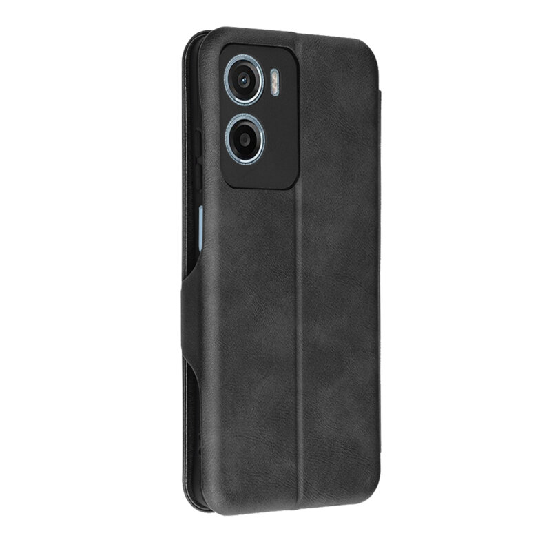 Husa 360° Motorola Moto E15 Techsuit Safe Wallet Plus, negru