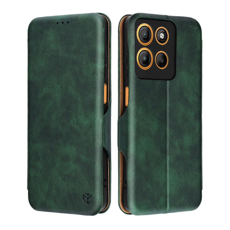 Husa 360° Motorola Moto G15 Techsuit Safe Wallet Plus, verde