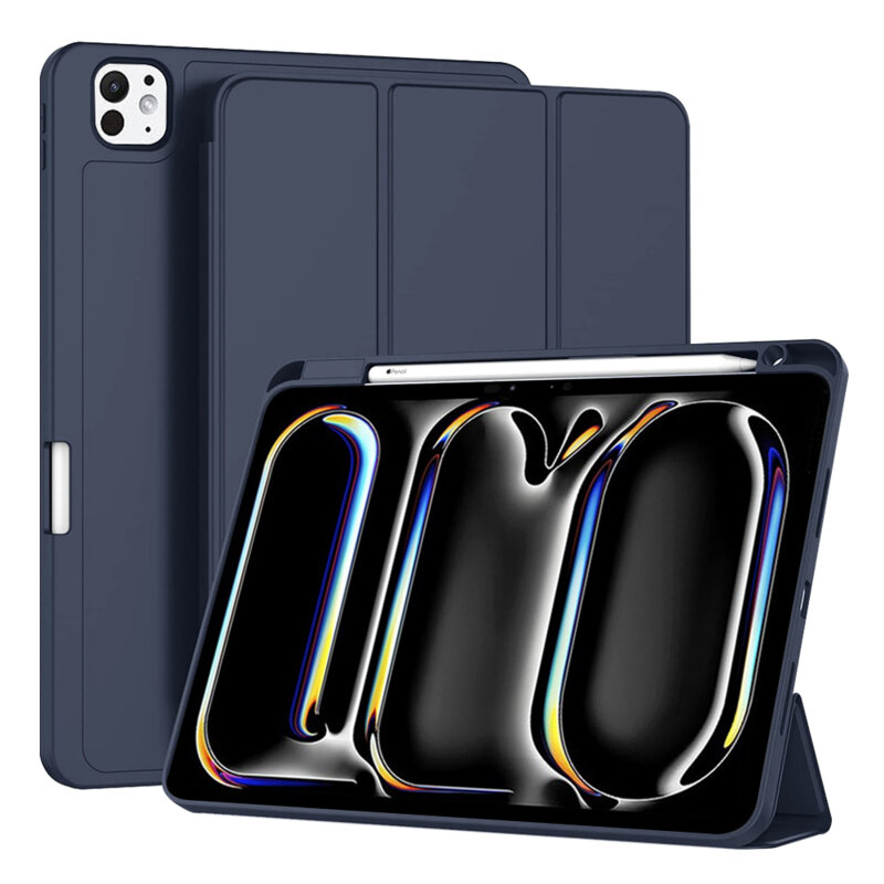 Husa iPad Pro 11 (2025) Techsuit Flex Trifold Pen, bleumarin