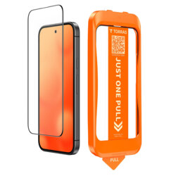 Folie sticla iPhone 17 Torras GlassGo Install Master, negru