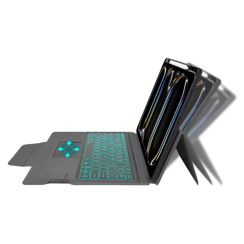 Husa cu tastatura iPad Pro 13 (2025) Techsuit KeyTab Pro, negru