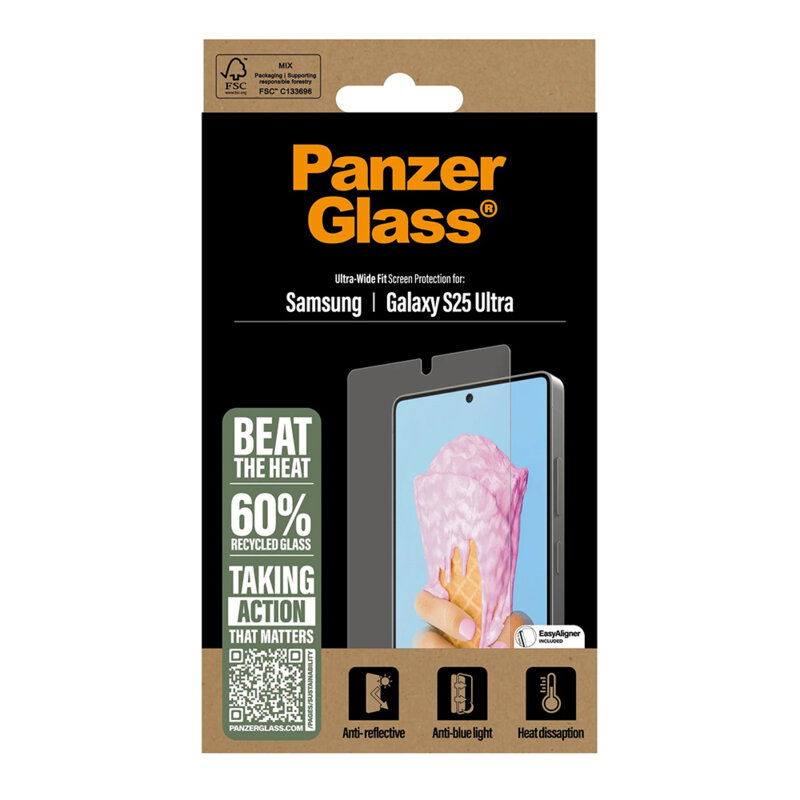 Folie Samsung Galaxy S25 Ultra PanzerGlass® Ultra-Wide Fit All-in-one, transparenta