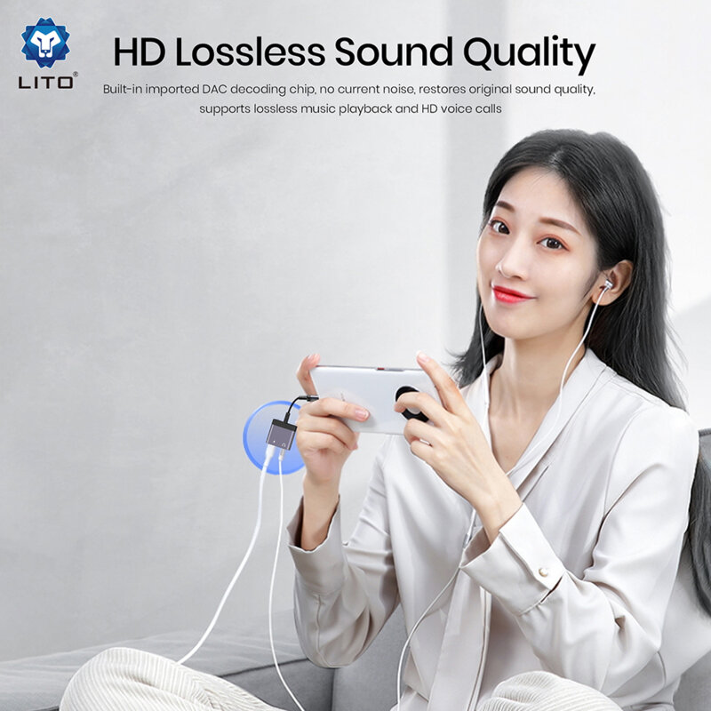 Adaptor audio Type-C la Jack 3.5mm, Type-C Lito LA04T, negru