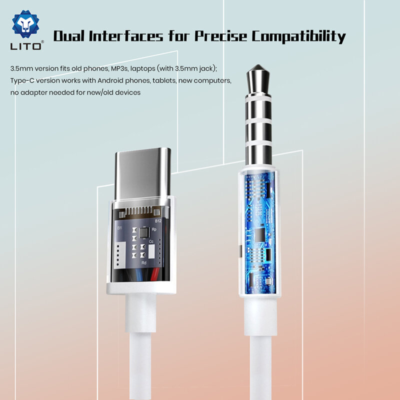 Casti stereo Jack 3.5mm cu microfon Lito LF01A, 1.2m, alb