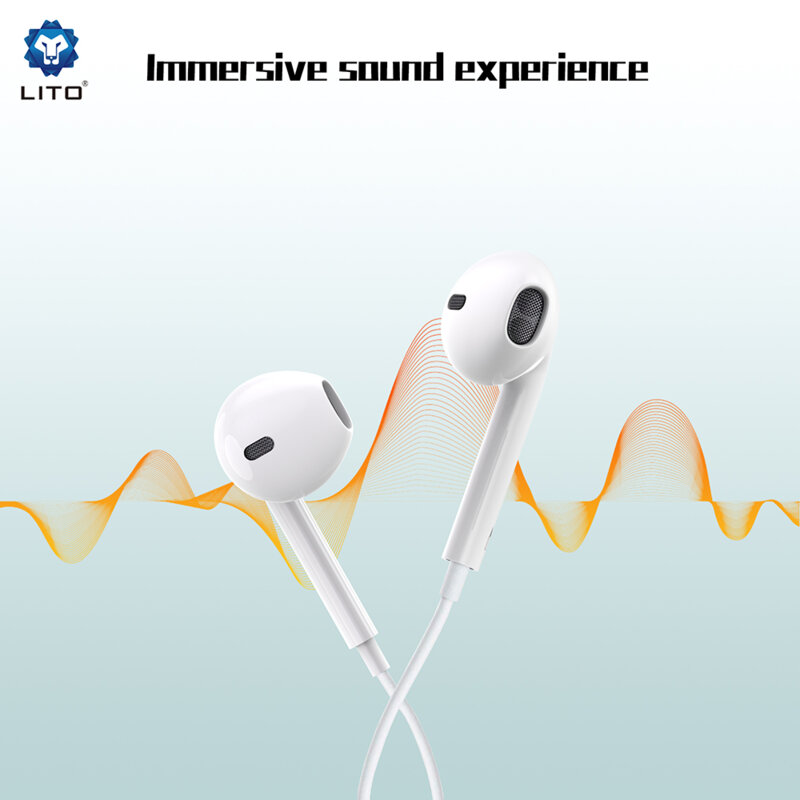 Casti stereo Type-C cu microfon Lito LF01T, 1.2m, alb