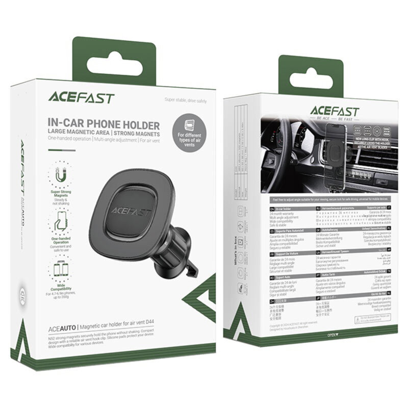 Suport auto magnetic pentru telefon Acefast, D44, negru