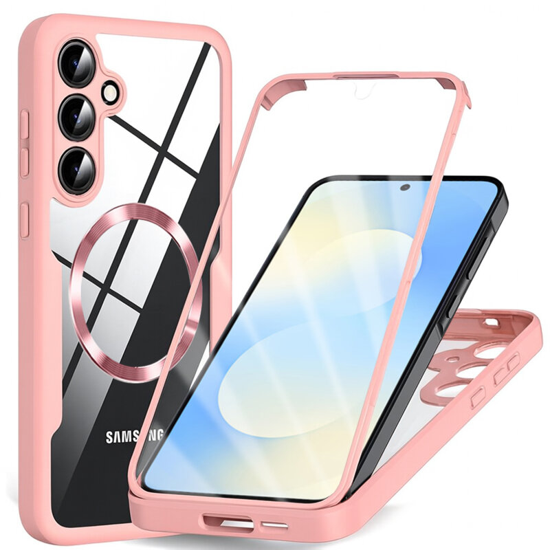 Husa 360° Samsung Galaxy S25 FE Techsuit ColorVerse MagSafe, roz