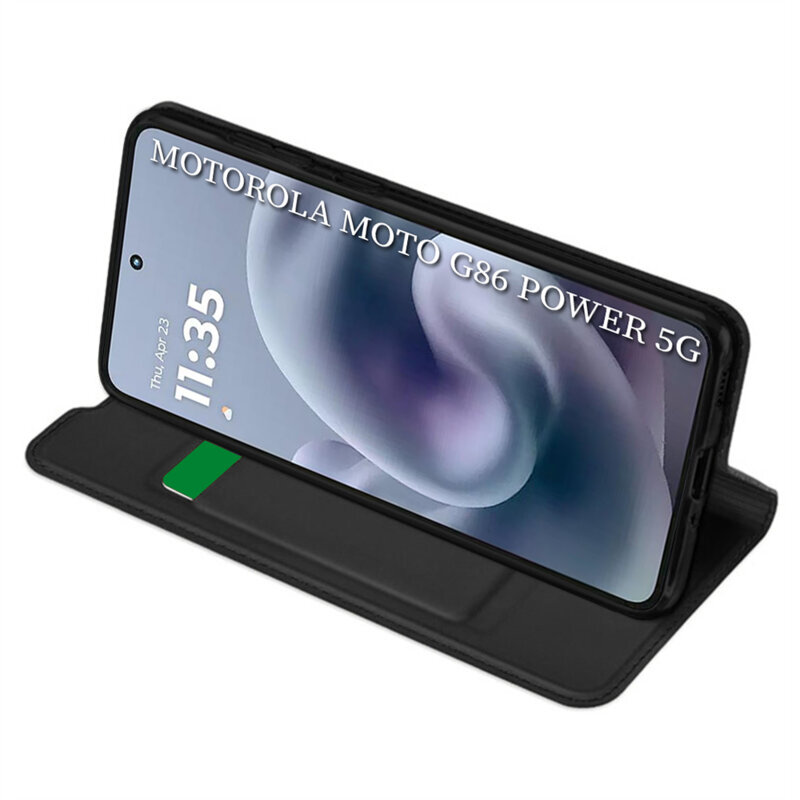 Husa Motorola Moto G86 Power Techsuit Magskin Book, negru