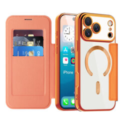 Husa iPhone 17 Pro Techsuit SmartMag Book Case, portocaliu
