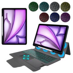 [Pachet 360°] Husa cu tastatura + folie iPad Air 13 (2024) Techsuit KeyTab Pro, negru