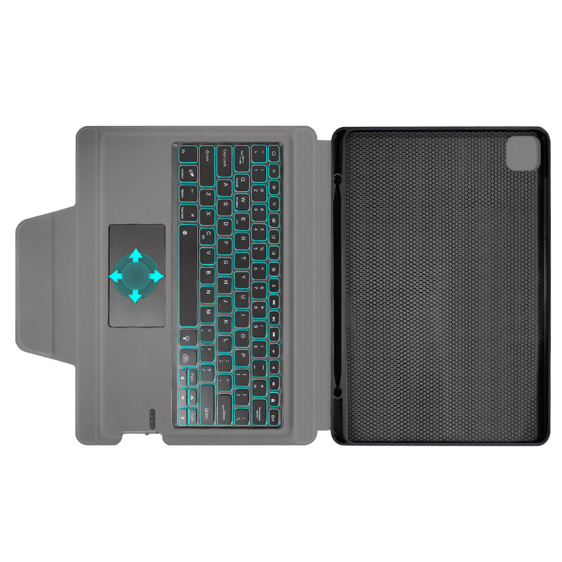 [Pachet 360°] Husa cu tastatura + folie iPad Air 13 (2024) Techsuit KeyTab Pro, negru