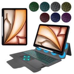 [Pachet 360°] Husa cu tastatura + folie iPad Air 13 (2025) Techsuit KeyTab Pro, negru