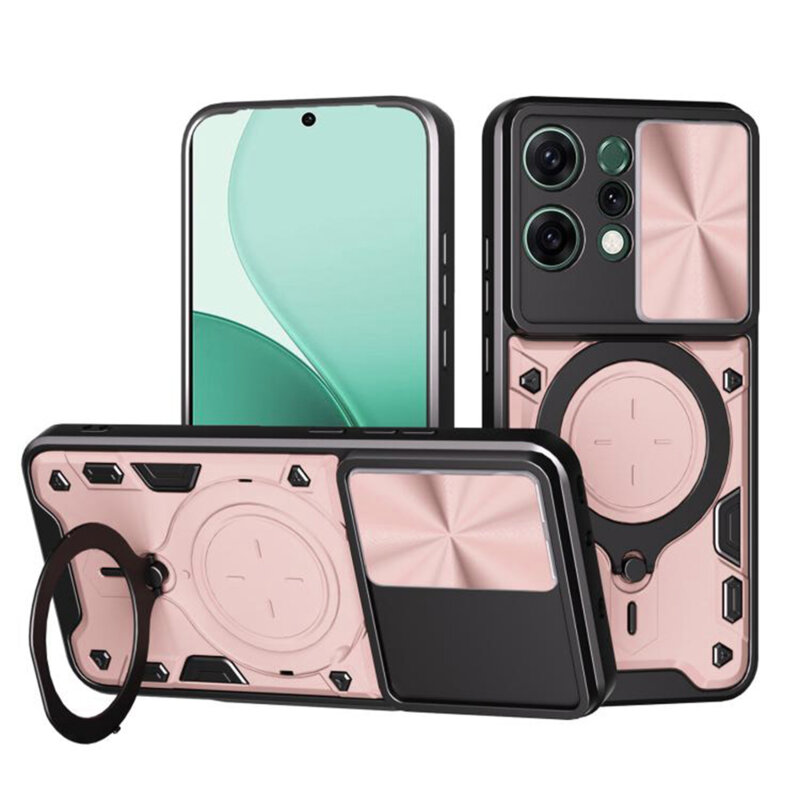 Husa Oppo Reno14 Techsuit CamGuard Pro, roz auriu
