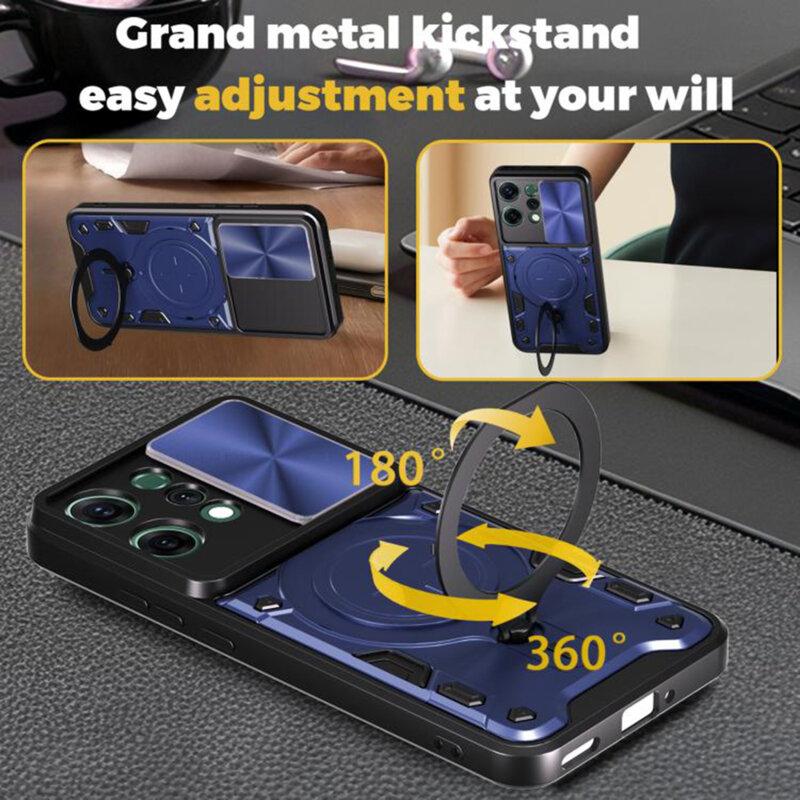 Husa Oppo Reno14 Techsuit CamGuard Pro, roz auriu