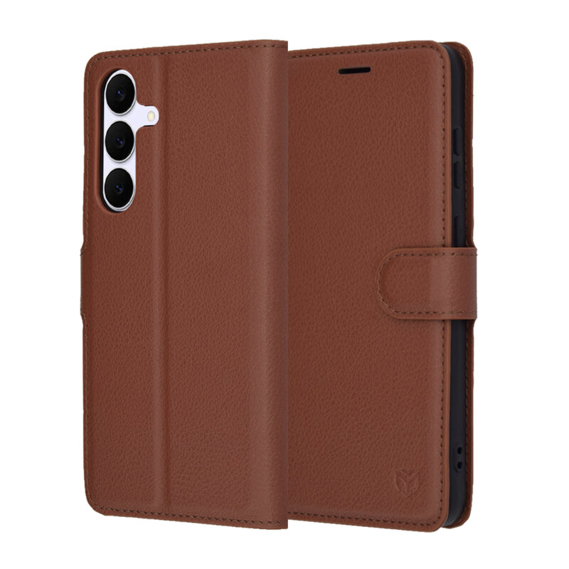 Husa Samsung Galaxy S25 FE Techsuit Leather Folio, maro