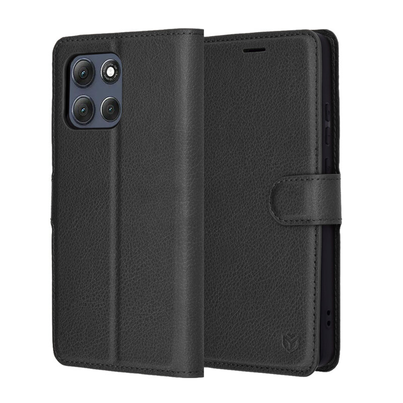 Husa Motorola Moto G86 Power Techsuit Leather Folio, negru