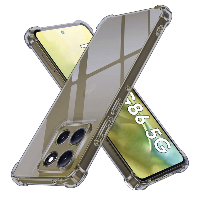 Husa Motorola Moto G86 Techsuit Shockproof Clear Silicone, fumuriu
