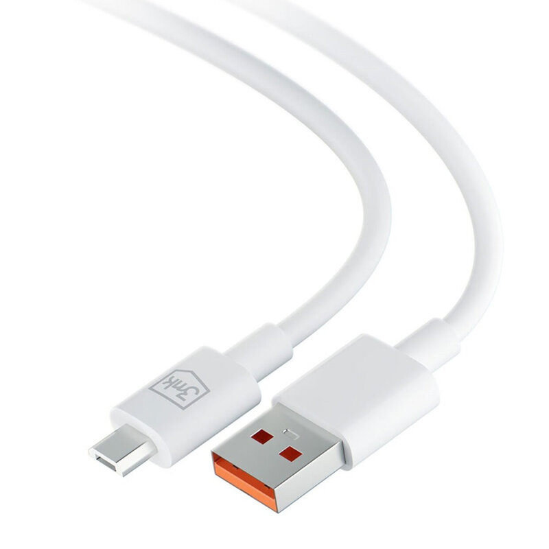 Cablu USB-A la micro-USB 2.4A, 3mk Hyper, alb, 1.2m