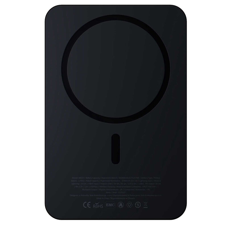 Power Bank 5000mAh cu afisaj digital, 3mk MagSynergy Ni+, gri