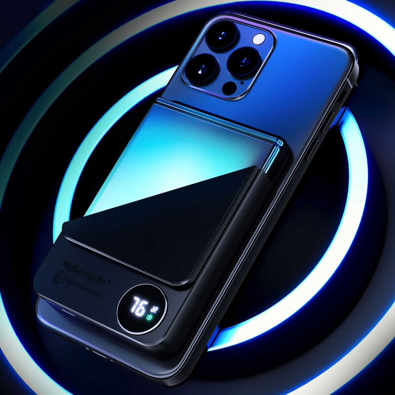 Power Bank 5000mAh cu afisaj digital, 3mk MagSynergy Ni+, gri