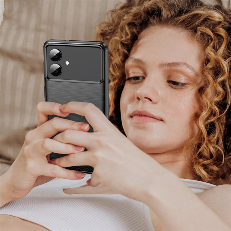 Husa Samsung Galaxy S26 Edge Techsuit Carbon Silicone, negru