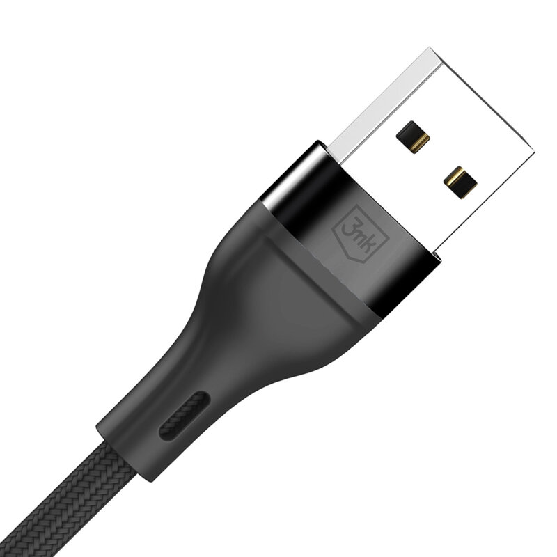 Cablu de date 3in1 USB, Type-C, iOS, Micro 3mk Hyper N, negru, 18W, 1.2m