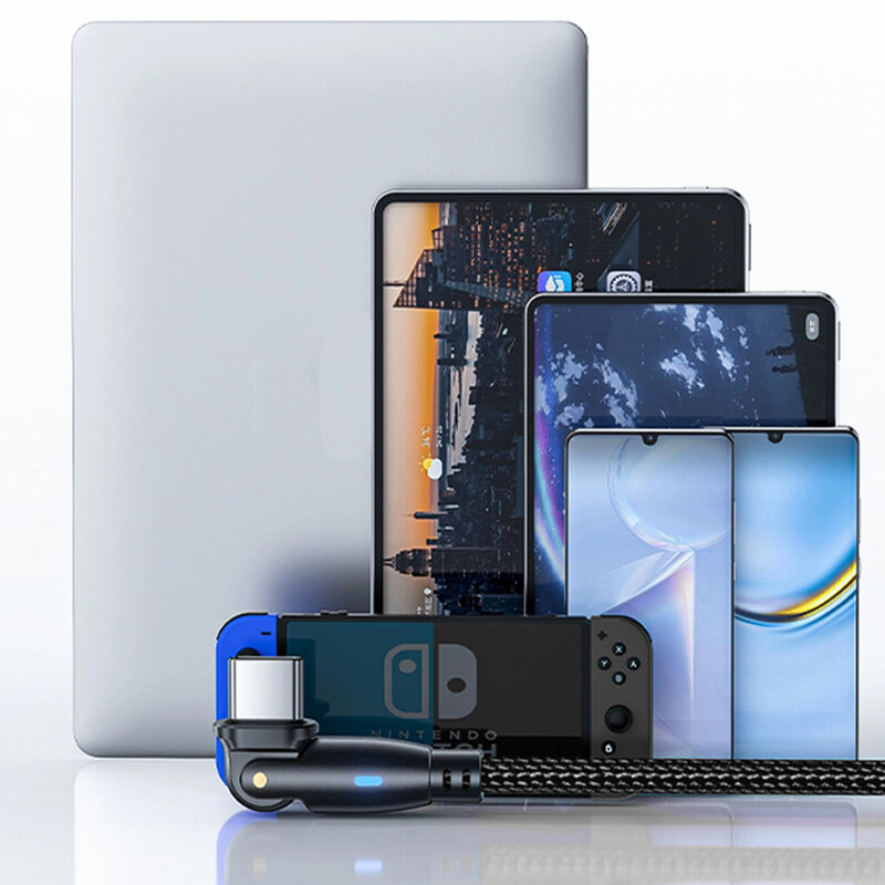 Cablu date Type-C 180° Fast Charge 3mk Hyper N, negru, 60W, 2m