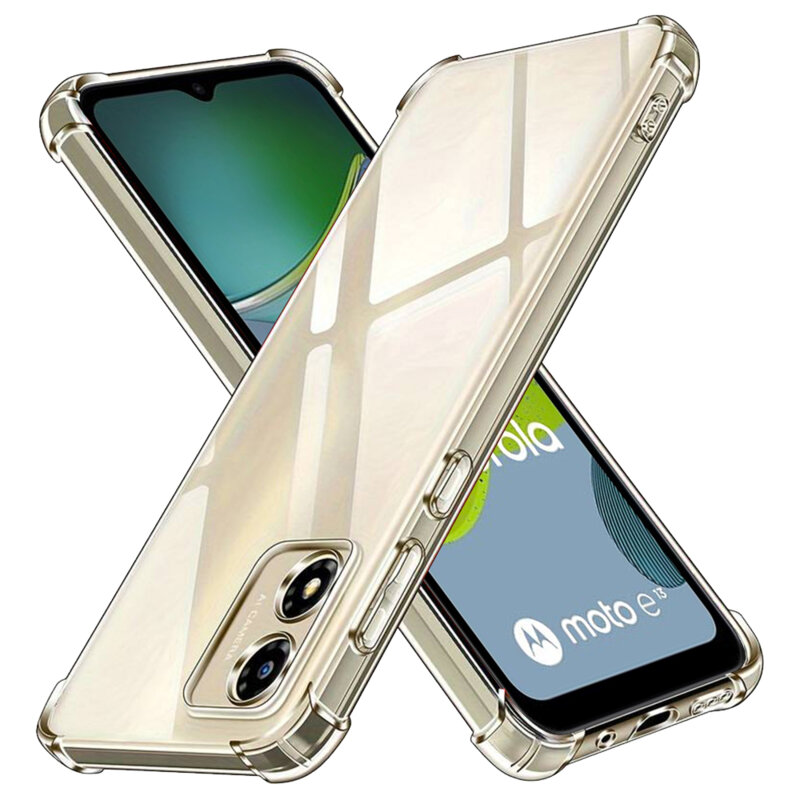 Husa Motorola Moto E13 Techsuit Shockproof Clear Silicone, transparenta