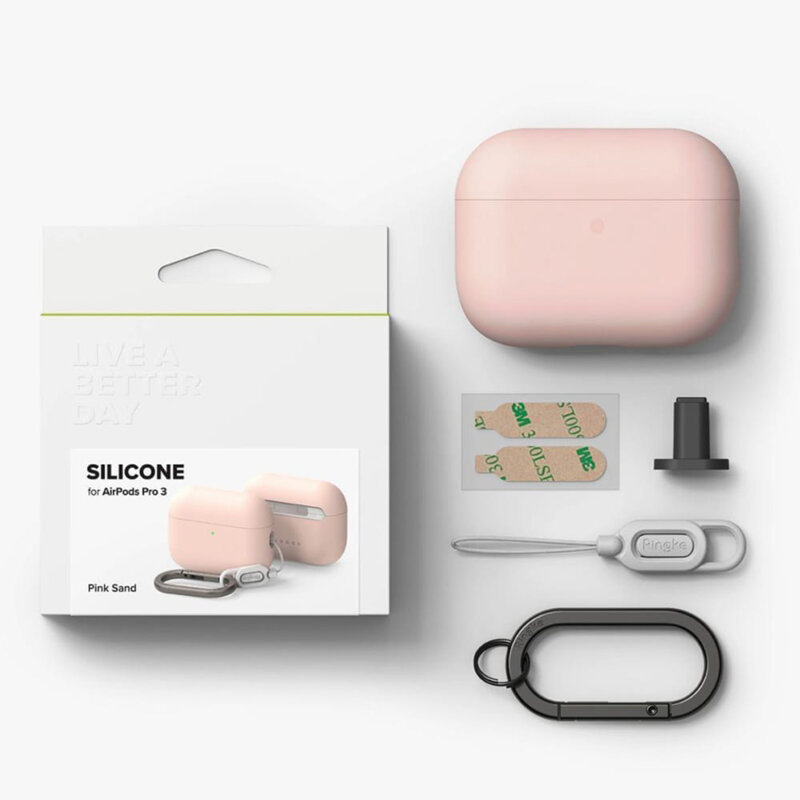 Husa AirPods Pro 3 Ringke Silicone, roz