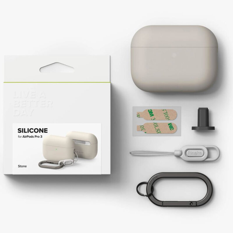 Husa AirPods Pro 3 Ringke Silicone, bej