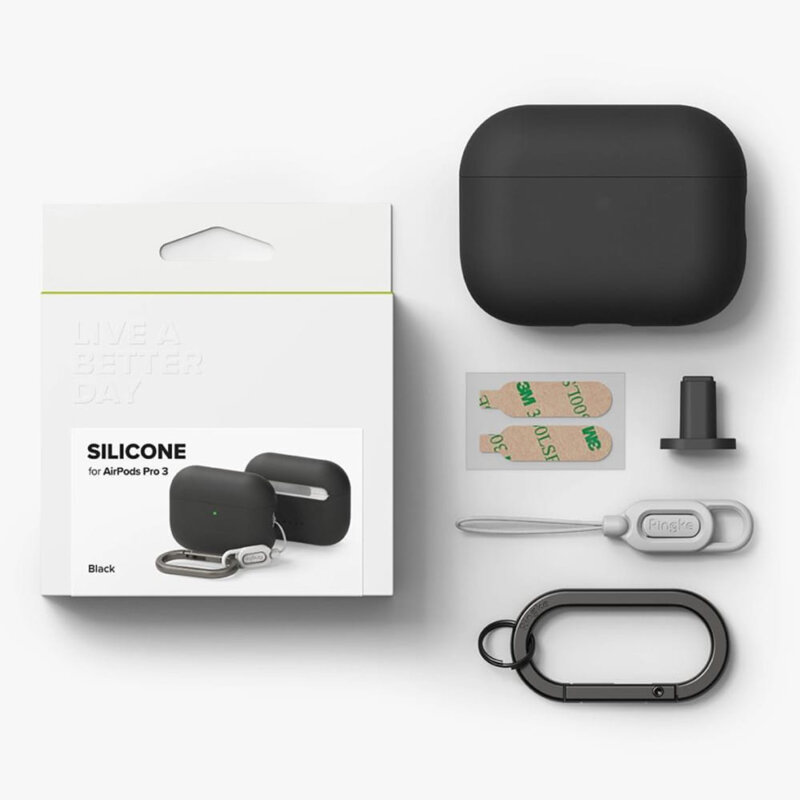 Husa AirPods Pro 3 Ringke Silicone, negru