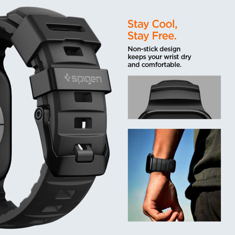 Curea Apple Watch 9 45mm Spigen WBS2, negru