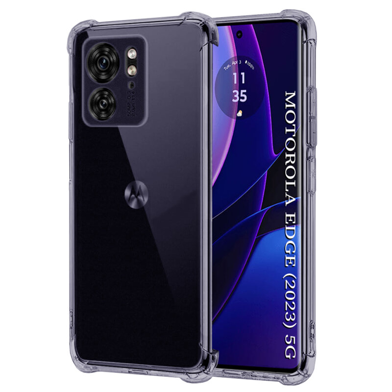 Husa Motorola Edge (2023) Techsuit Shockproof Clear Silicone, fumuriu