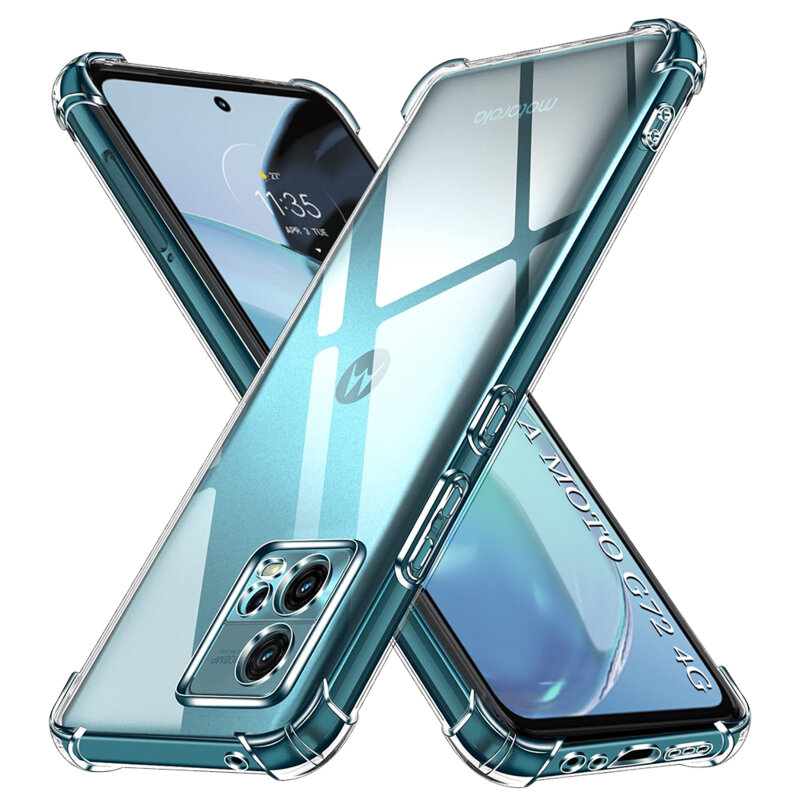 Husa Motorola Moto G72 Techsuit Shockproof Clear Silicone, transparenta