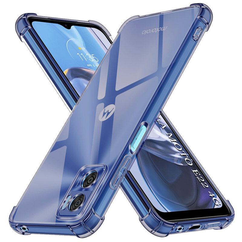 Husa Motorola Moto E22 Techsuit Shockproof Clear Silicone, fumuriu