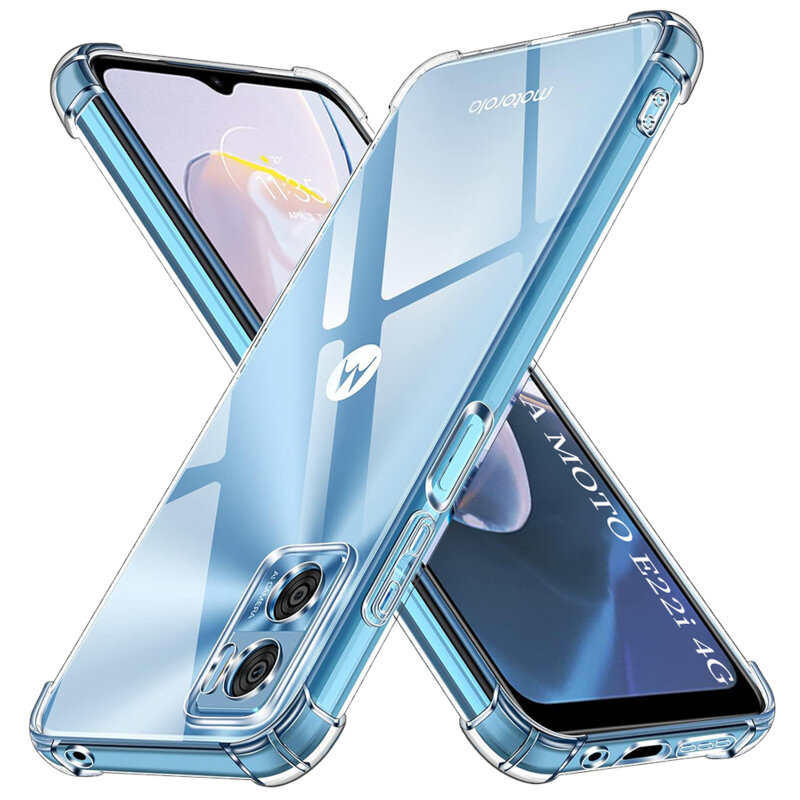 Husa Motorola Moto E22i Techsuit Shockproof Clear Silicone, transparenta