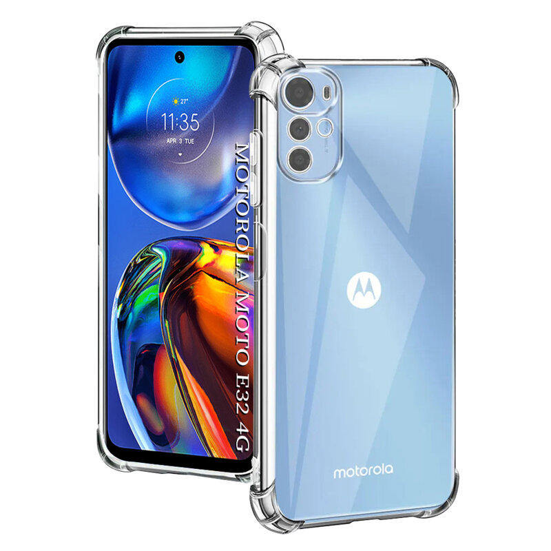 Husa Motorola Moto E32 Techsuit Shockproof Clear Silicone, transparenta