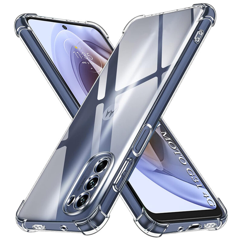 Husa Motorola Moto G31 Techsuit Shockproof Clear Silicone, transparenta