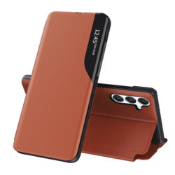 Husa Samsung Galaxy S25 FE Eco Leather View flip tip carte, portocaliu