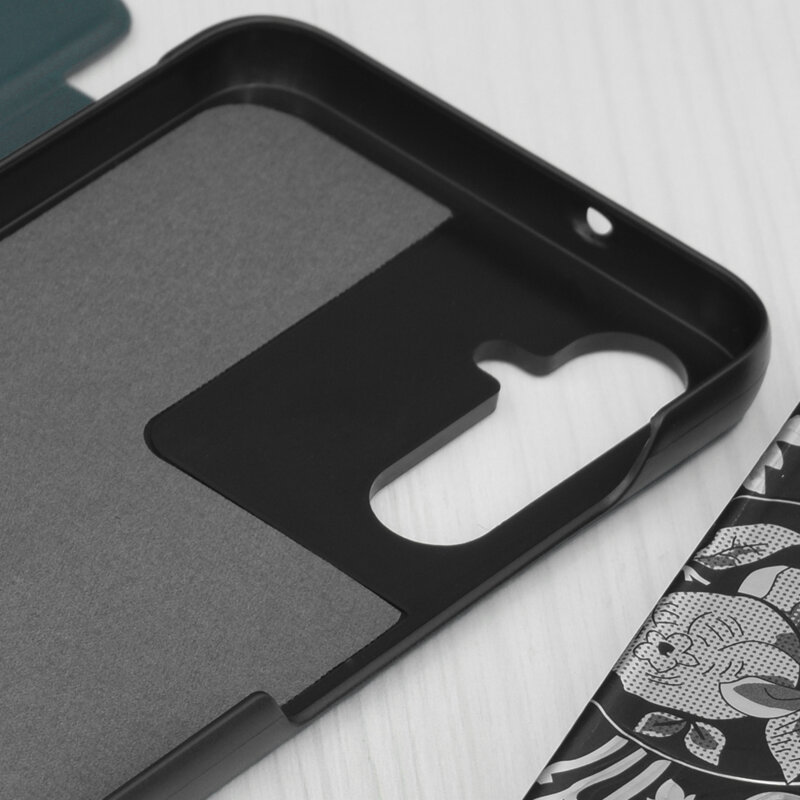 Husa Samsung Galaxy S25 FE Eco Leather View flip tip carte, verde