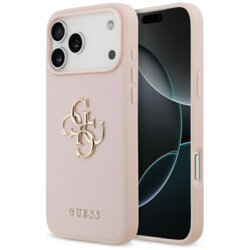 Husa originala Guess iPhone 17 Pro Hardcase 4G Grained Big and Classic Logo, roz, GUHCP17LPGT4MBP