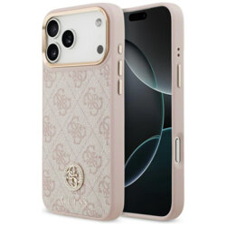 Husa originala Guess iPhone 17 Pro Max Hardcase 4G Strass Logo MagSafe, roz, GUHMP17XP4GRMDEP