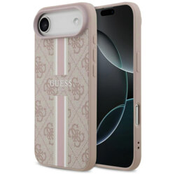 Husa originala Guess iPhone 17 Air Hardcase 4G Printed Stripes MagSafe, roz, GUHMP17MP4RPSP