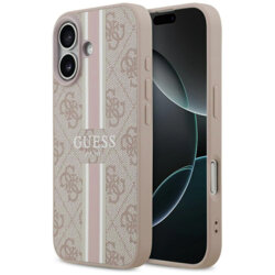 Husa originala Guess iPhone 17 Hardcase 4G Printed Stripes MagSafe, roz, GUHMP17SP4RPSP