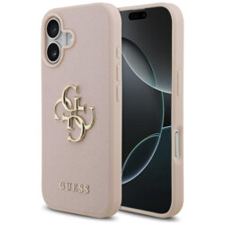 Husa originala Guess iPhone 17 Hardcase 4G Grained Big and Classic Logo, roz, GUHCP17SPGT4MBP