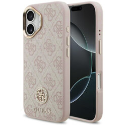 Husa originala Guess iPhone 17 Hardcase 4G Strass Logo MagSafe, roz, GUHMP17SP4GRMDEP